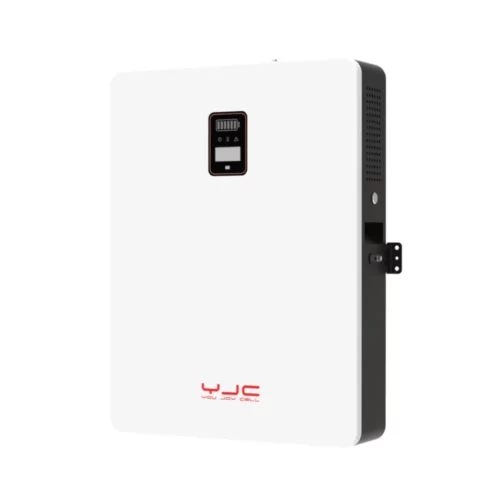 White YJC solar inverter with digital display mounted on side