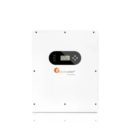 Felicity Solar inverter front view isolated on white.