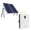 Solar panel system with inverter for renewable energy.