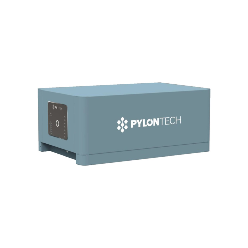 Pylontech blue battery storage unit with display panel.