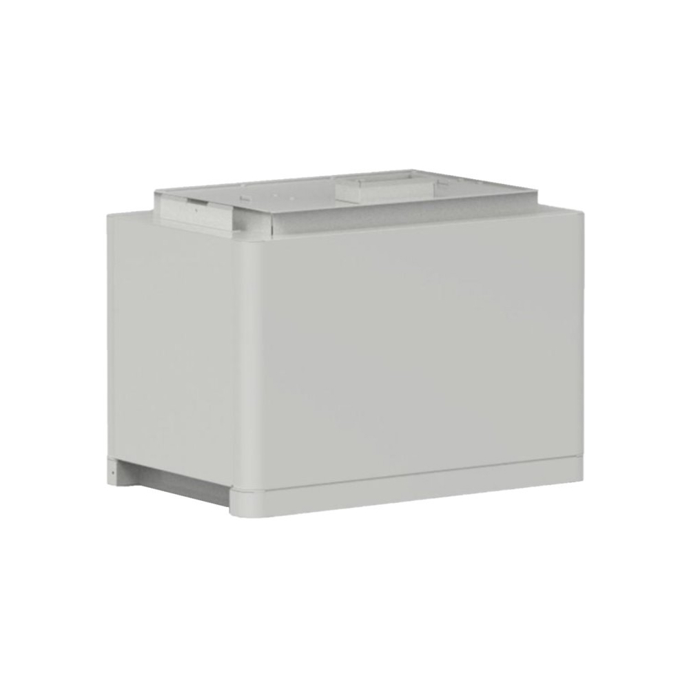 Compact gray outdoor electrical cabinet.