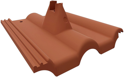 img Akusolar KM Beta (Bramac) Dachziegel mit Halterung, Ziegelrot RAL 8023