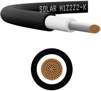 Sončni kabel 6 mm², 1 m, črn