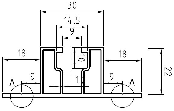 Aluminijumski profil HNP5 za trapezoidne krovove, dužina 4,3 m