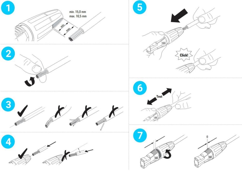 img MC4-коннектор Weidmuller PV-Stick 4-6 мм², push-in, отрицательный, папа