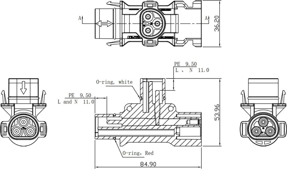 img T-konektor DEYE za mikroinvertere 230 V