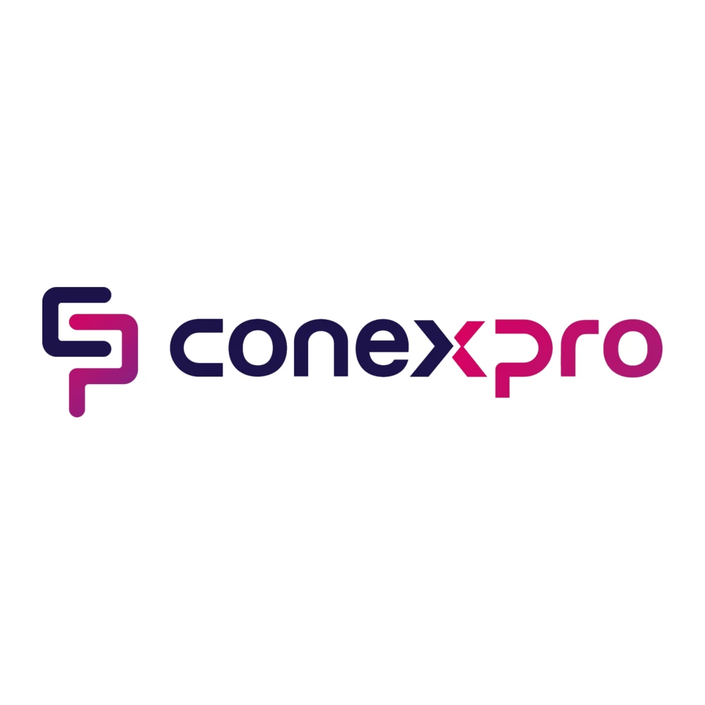 Логотип Conexpro в сине-малиновых цветах