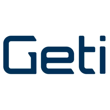 geti Логотип Geti тёмно-синего цвета на белом фоне