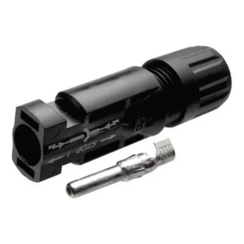 Коннектор mc4 pv kbt 4–6 мм², минус, штекер (male) Чёрный разъём MC4 с металлическим обжимным контактом