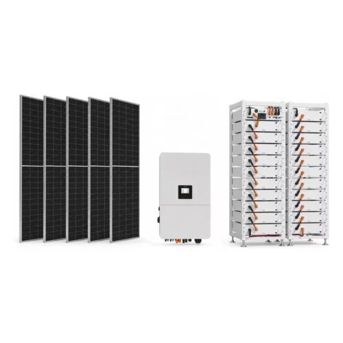 Солнечная электростанция deye 80 кВт, hv: инвертор, аккумуляторы и 122 панелей Солнечные панели, инвертор и шкаф аккумуляторного хранения