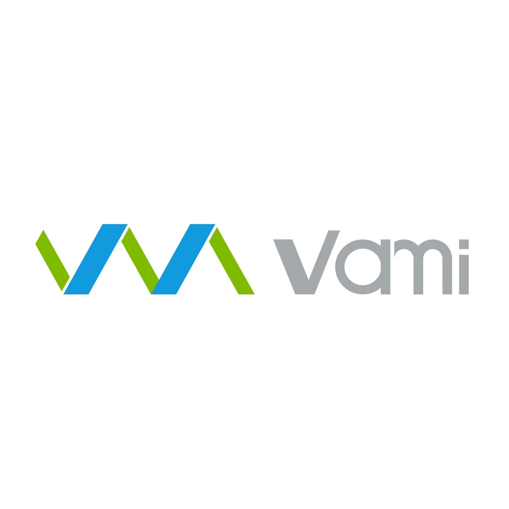 Логотип Vami с синим и зелёным символом